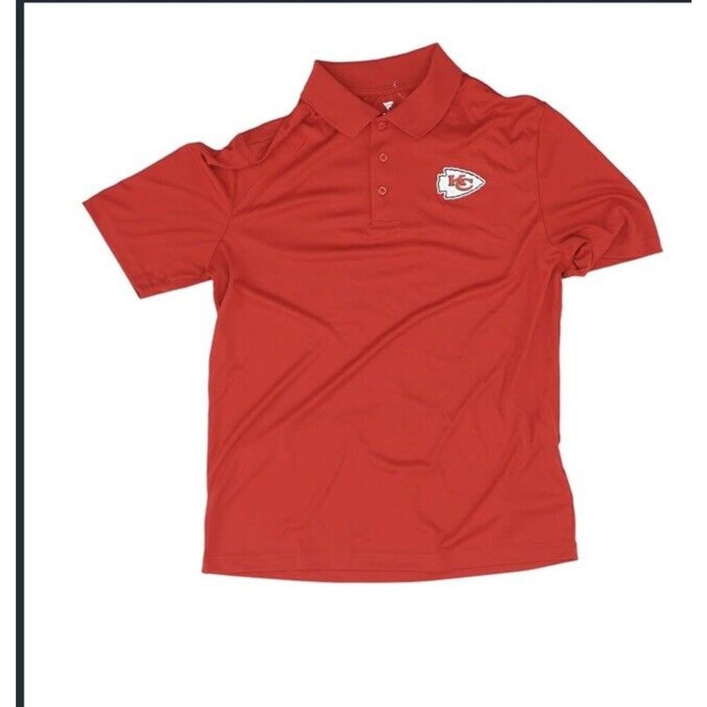 NWT Mens Kansas City Chiefs KC Polo Shirt Large Red Fanatics
